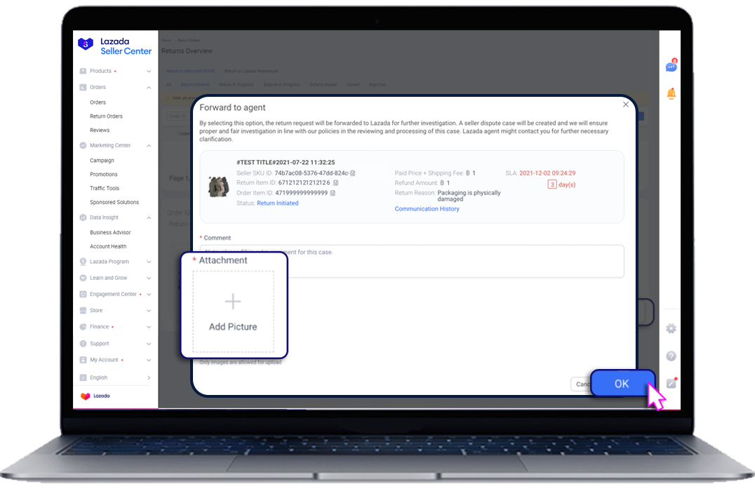 What is Forward to Lazada option for Returns? Lazada Seller Center